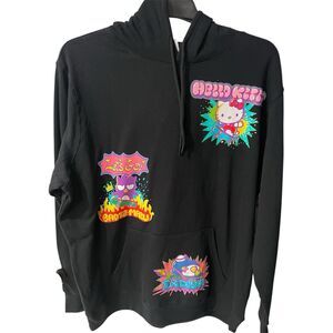 Hello Kitty and Friends Hoodie Sweatshirt Mens 2X  Black Sanrio Oversized New